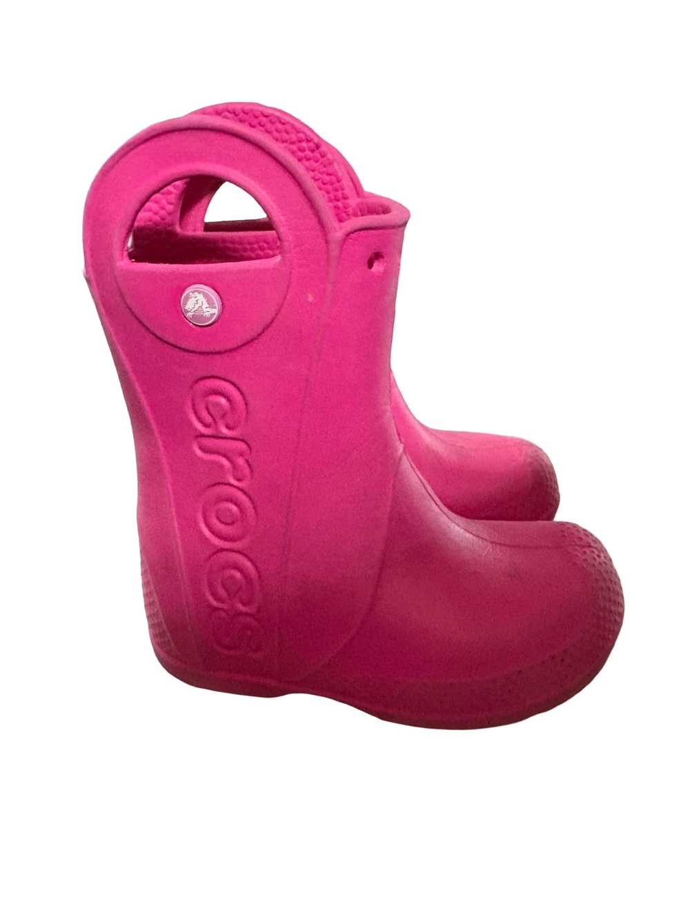 CROCS Kids' Bright Pink Handle Rain Boots